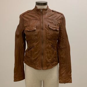 Leather jacket- Lucky brand